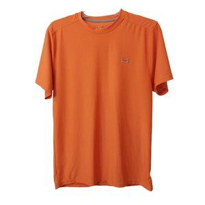 Under Armour Men's Orange Short Sleeve Crewneck Heat Gear Lightweight T Shirt Sz